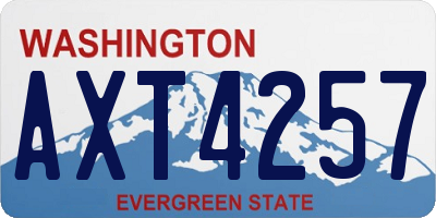 WA license plate AXT4257