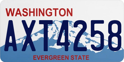 WA license plate AXT4258