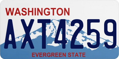 WA license plate AXT4259