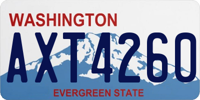 WA license plate AXT4260