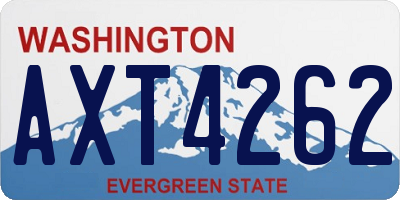 WA license plate AXT4262