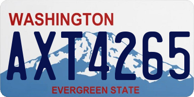 WA license plate AXT4265