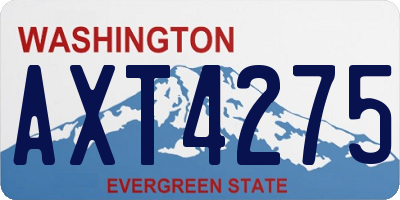 WA license plate AXT4275