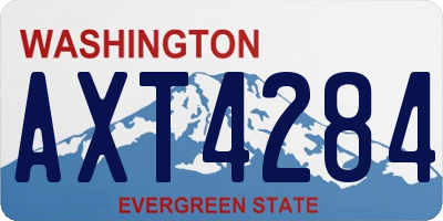 WA license plate AXT4284