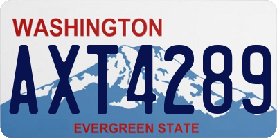 WA license plate AXT4289