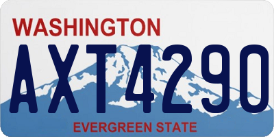WA license plate AXT4290