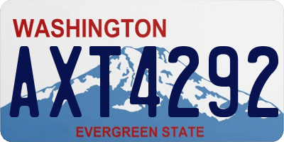 WA license plate AXT4292