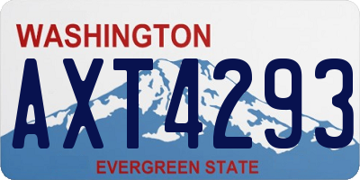 WA license plate AXT4293