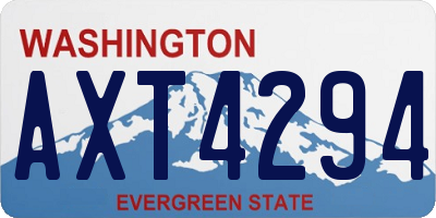 WA license plate AXT4294