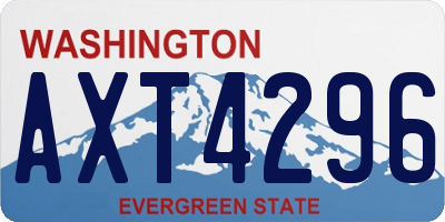 WA license plate AXT4296