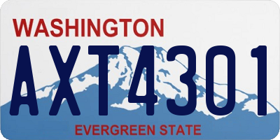 WA license plate AXT4301
