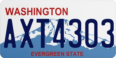 WA license plate AXT4303