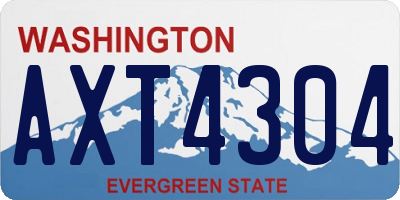WA license plate AXT4304