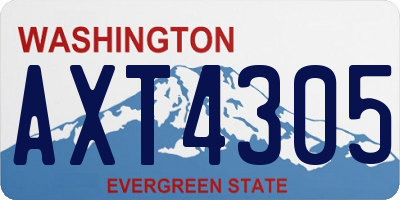 WA license plate AXT4305