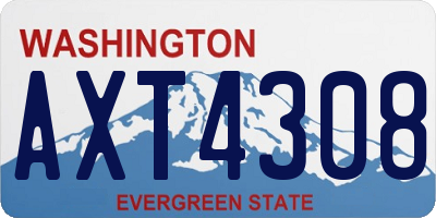 WA license plate AXT4308