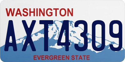 WA license plate AXT4309