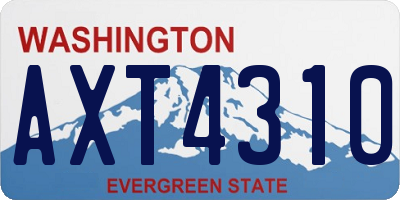 WA license plate AXT4310