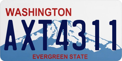 WA license plate AXT4311