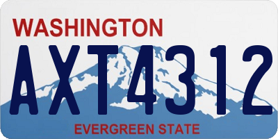 WA license plate AXT4312