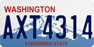 WA license plate AXT4314