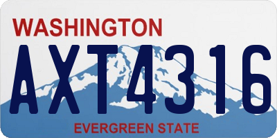 WA license plate AXT4316