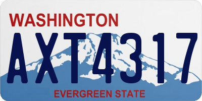 WA license plate AXT4317