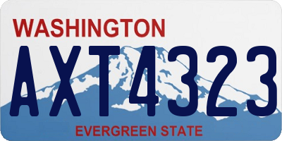 WA license plate AXT4323