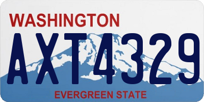 WA license plate AXT4329