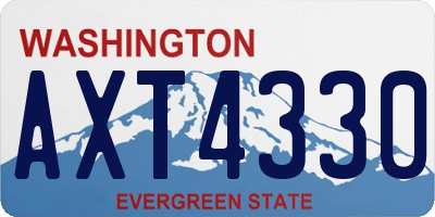 WA license plate AXT4330
