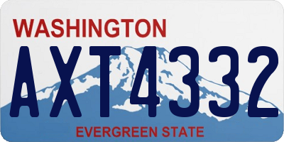 WA license plate AXT4332