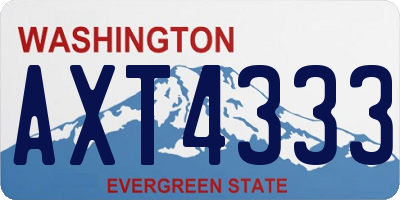 WA license plate AXT4333
