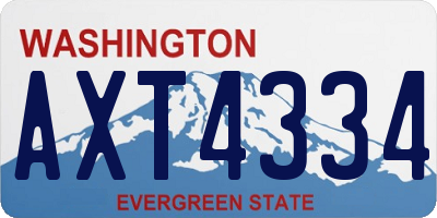 WA license plate AXT4334