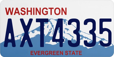 WA license plate AXT4335