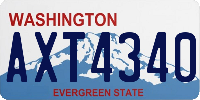 WA license plate AXT4340