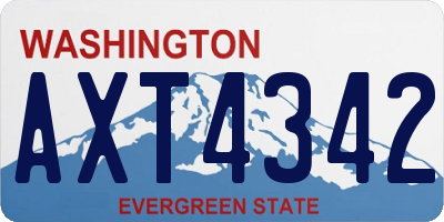 WA license plate AXT4342