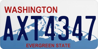 WA license plate AXT4347