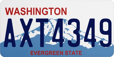 WA license plate AXT4349