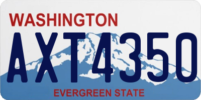 WA license plate AXT4350
