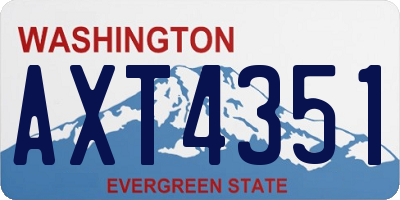 WA license plate AXT4351