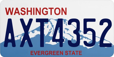 WA license plate AXT4352