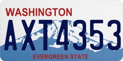 WA license plate AXT4353