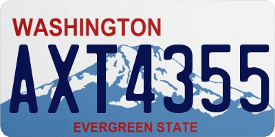 WA license plate AXT4355