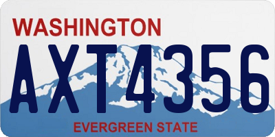 WA license plate AXT4356