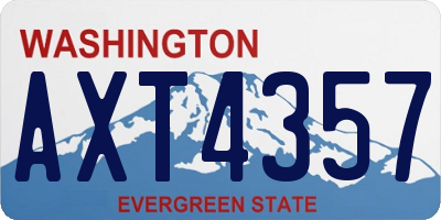 WA license plate AXT4357