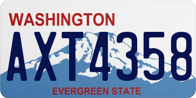 WA license plate AXT4358
