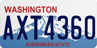 WA license plate AXT4360