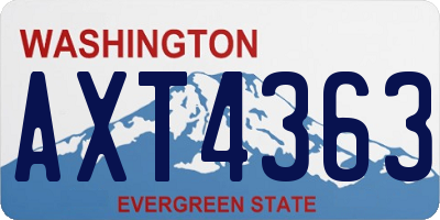 WA license plate AXT4363