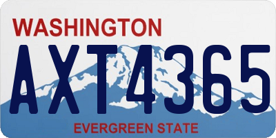 WA license plate AXT4365