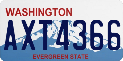 WA license plate AXT4366
