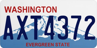 WA license plate AXT4372